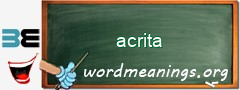 WordMeaning blackboard for acrita